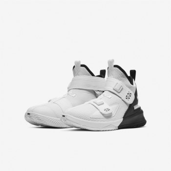 Nike LeBron Soldier 13 FlyEase - Nagyobb Gyerek Kosárlabda Cipő - Fehér/Fekete/Fehér